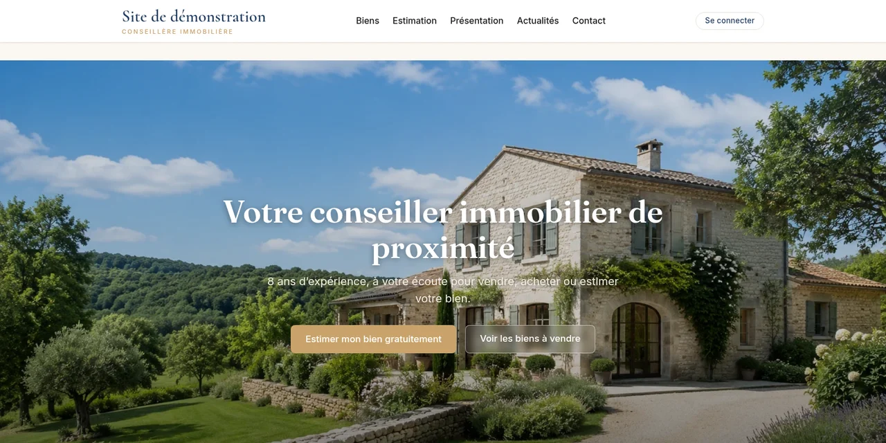 Aperçu d'un site immobilier crushimmo